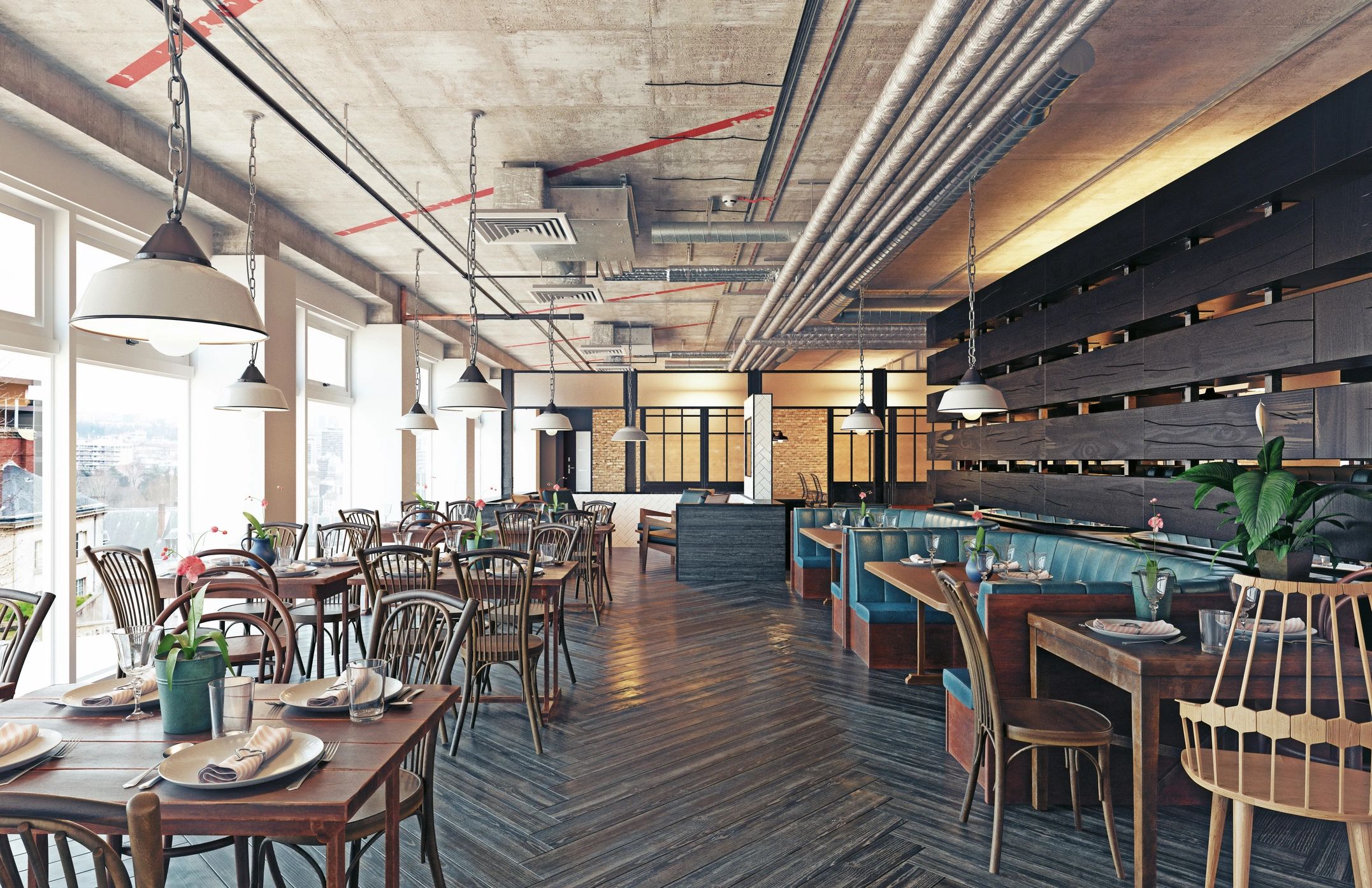 Stylish dining area with refined café ambiance
